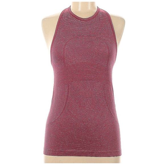 Lululemon Tonka Stripe Heathered Bumble Berry High Neck Swiftly Tech Tank Top 6 - Picture 1 of 11